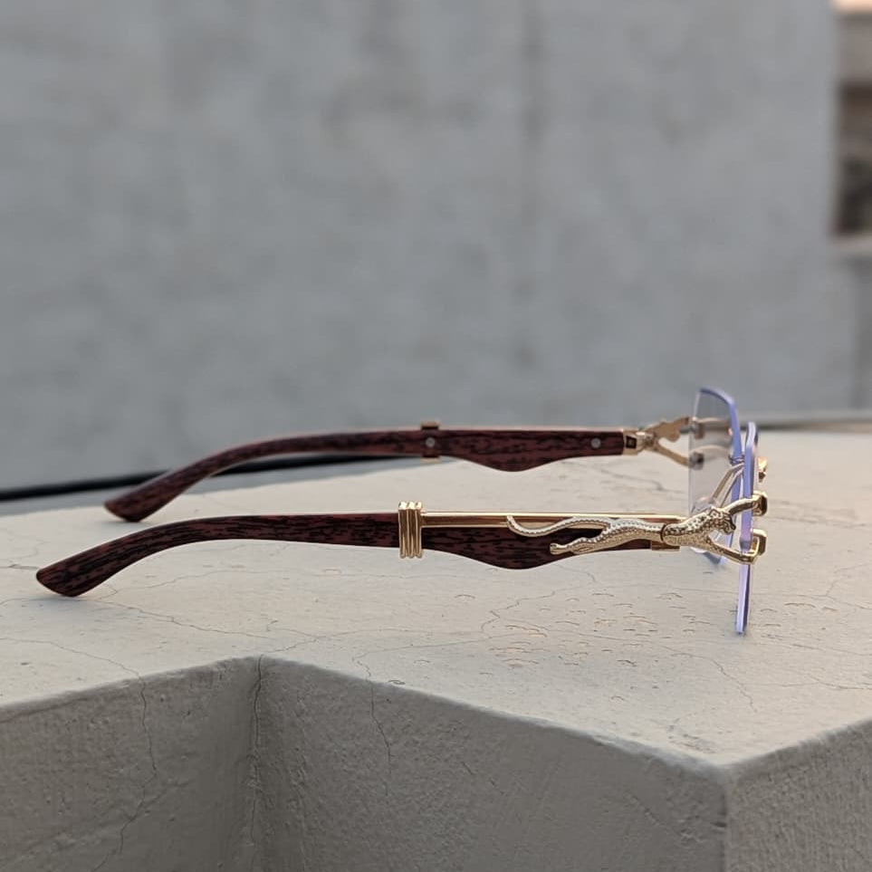 Luxury Cheetah Style Photochromic Sunglasses – UV400 Rimless Rectangle