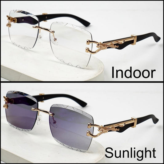 UV400 Photochromic Rimless Sunglasses