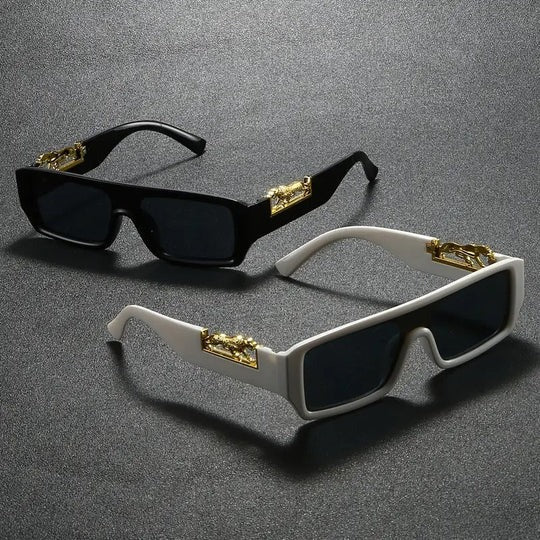 LEOPARD PRINT METAL EYEGLASSES PAIR