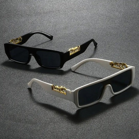 LEOPARD PRINT METAL EYEGLASSES PAIR