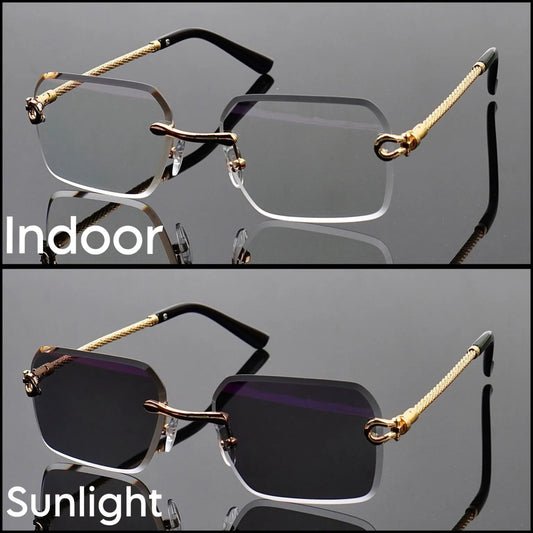 Black Transition Metal Frame Glasses